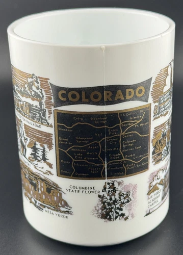 Federal Milk Glass Vintage Souvenir Coffee Mug Colorado