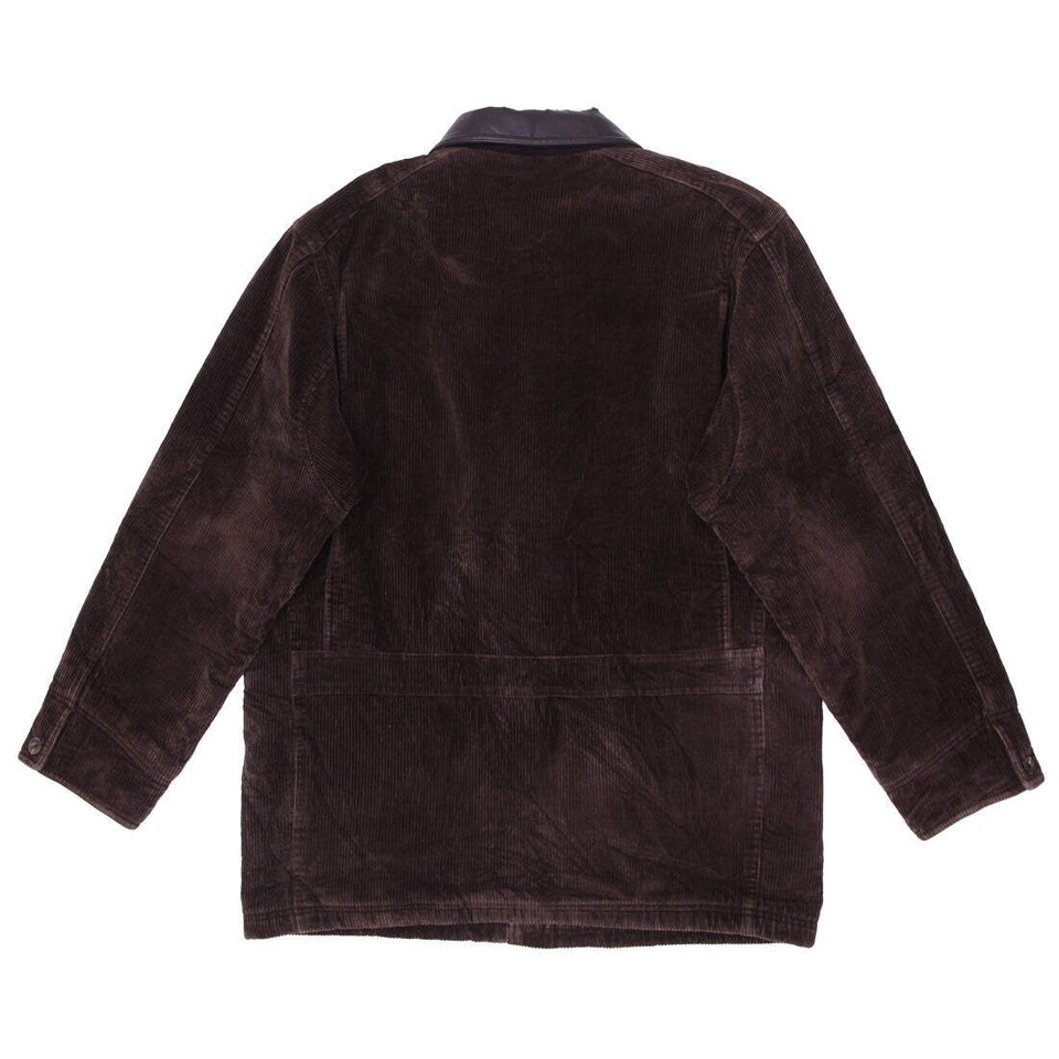 Vintage Chaps Ralph Lauren Collar Leather Corduroy Flannel Lined