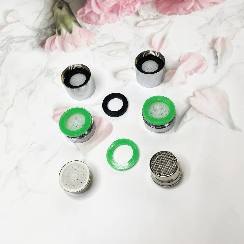 4pcs Faucet Aerators, 2pcs Aerator Filter Replacement Parts, with Brass