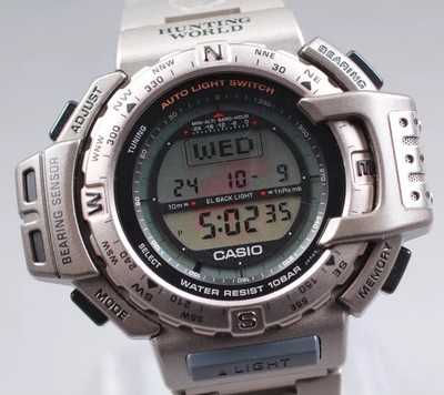 New Batt [Near MINT] CASIO ProTrek PRT-420 Men Watch HUNTING WORLD Edition JAPAN
