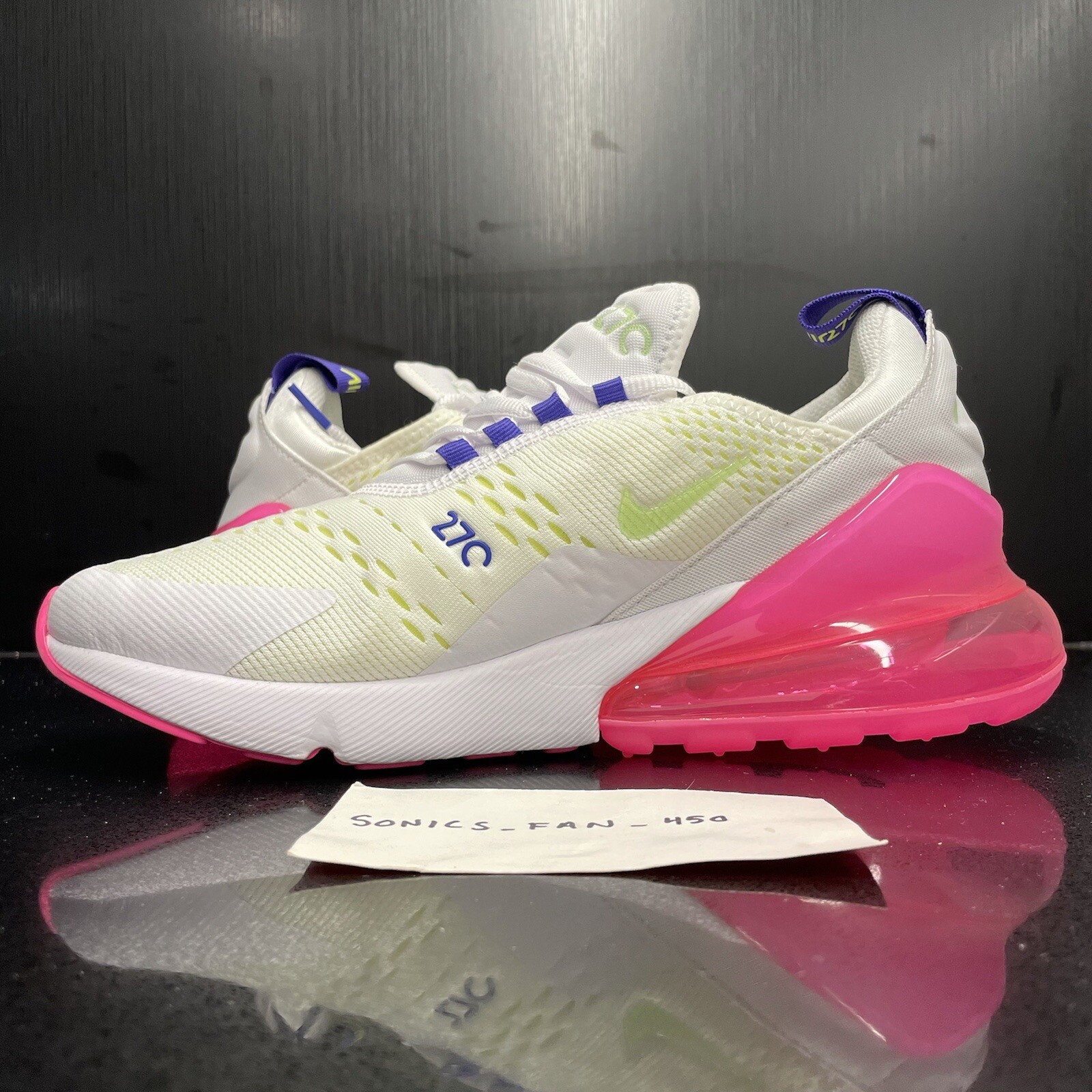 Size 6 Nike Air Max 270 White Pink Blast Volt 21 For Sale Online Ebay