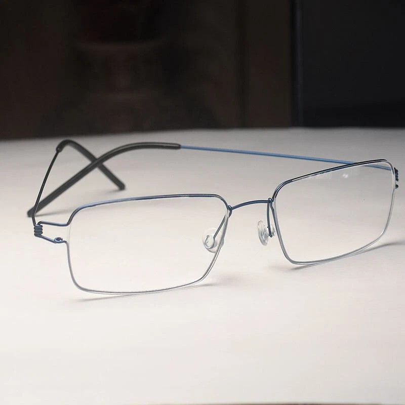 Titanium Black glasses Steve Jobs Glasses men's square black Eyeglasses Frame - image 4 of 4