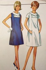 BUTTERICK 4309 VTG 60s Dress 18 Dress Semi-fit A-line Collar UNCUT No Envelope
