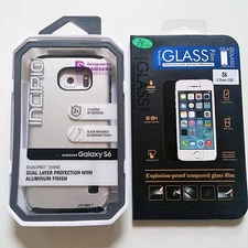 Incipio DualPRO Shine Shell Samsung Galaxy S6 Case Aluminum Finish + Screen NEW
