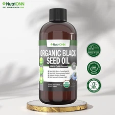 Organic Black Seed Oil - Cold-Pressed, USDA Organic - Hair,Skin, Nails&Immunity