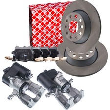 FEBI Bremsscheiben Beläge + Bremssattel Satz Hinten für Q3 PASSAT B7 TIGUAN 5N