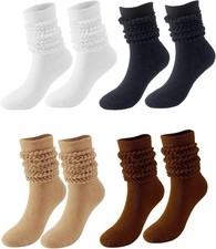 Slouchy Socks for Women, Scrunch Slouch Long Boot Socks Knee High Knit Tu