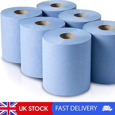 6er Pack blaue Papierrollen - 2-lagig geprägt Mitte Futter Handtuch Tissue |