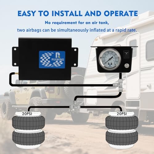 Air Bag Compressor Kit, On Board Air Compressor System with Air Ride 