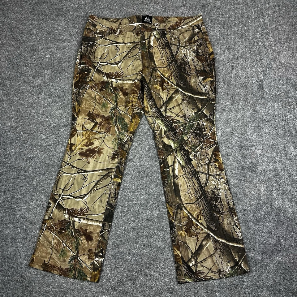 Realtree Camo Pants Ladies 18 Brown Green Camouflage Hunting 5 Pocket Outdoor - Image 3 of 4