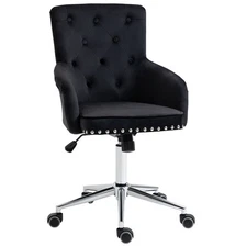 Modern Swivel Desk Chair with Reinforced Base 250kg Max Load Comfy Seat Black