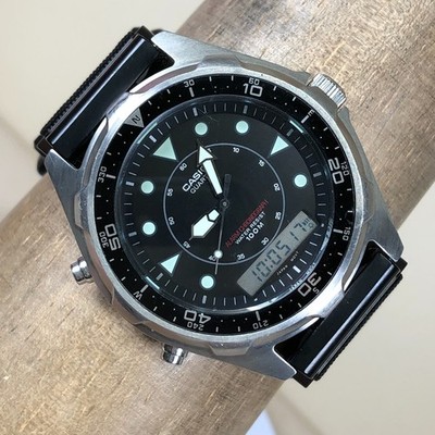 Casio Men AMW-320R Marine Alarm Nylon Quartz Analog Digital 44mm Watch 7 1/2''