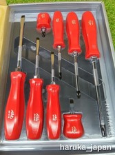 Mac Tools Screwdriver 8pc Set Penta Grip Red Hard Handle Unused