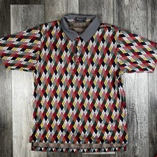 Vintage 90s Burberrys Rare Argyle Polo Shirt   Pre-1999 Made in U.S.A. Size Med