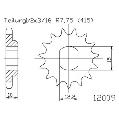 Ritzel 10 Zähne für Beta Minicross 50 R10 Baujahr 2005-2017 von Esjot - Neu