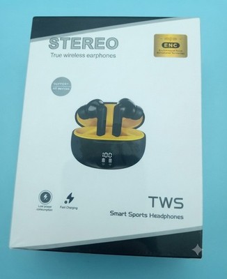 TWS True Wireless Earphones Sports Noise Cancellation Fast Charging Black