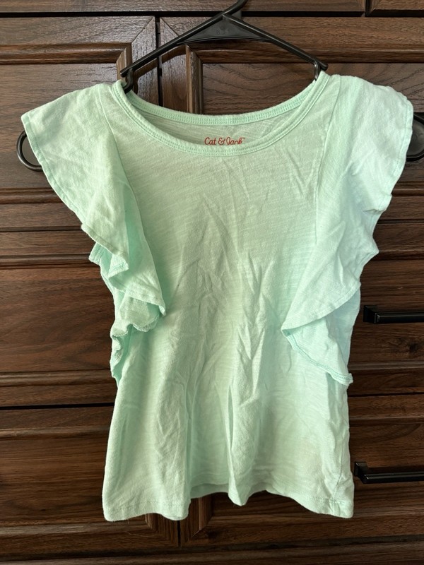Light Green Short Sleeve Flutter Top, Cat & Jack Small 6/6x