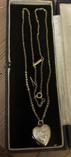 Pretty Vintage 9ct Rolled Gold Heart Locket Pendant & 16 or 18 Inch Chain 