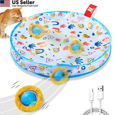 Potaroma Interactive Cat Toys, Fast Moving Ball in 28 Inch Play Mat, Assorted