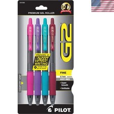 G2 4-Pack Gel Pens - Quick-Drying 0.7mm Fine Point Assorted Colors