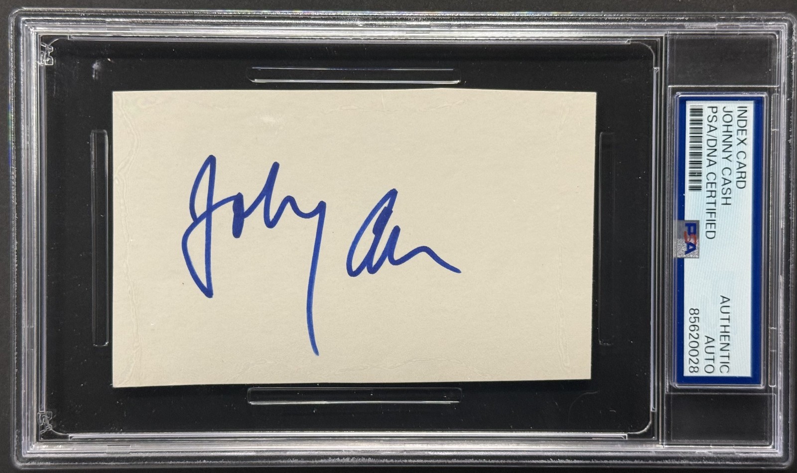 Johnny Cash signed 3x5 index card PSA/DNA Slabbed Encapsulated