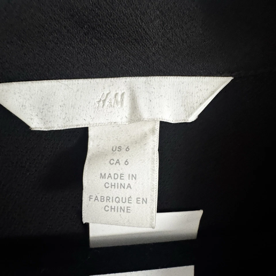 NUEVO CON ETIQUETAS H&M 6 Mono Esmoquin Negro Manga Corta Plisado Bolsillos Doble Pecho Foto 4 de 4