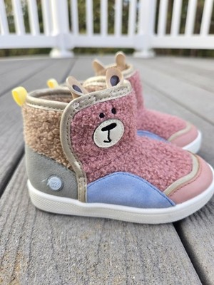 Gioseppo Toddler Winter/Fall Boots Bear Face Design Size 5.5 Soft Interior Warm