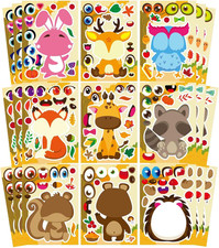 27 Sheets Fall Stickers for Kids Toddles, Make a Face Stickers, Make Your Own Au