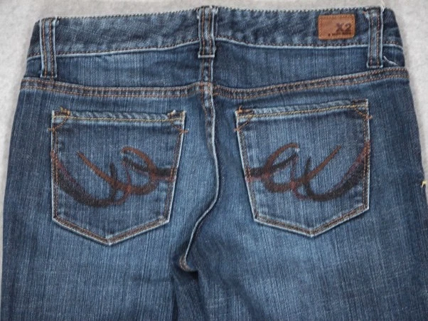 KD17455 **X2 DENIM LABORATORY** SLIM W10 LOW RISE BOOT CUT WOMENS JEANS sz0L - Image 3 of 4