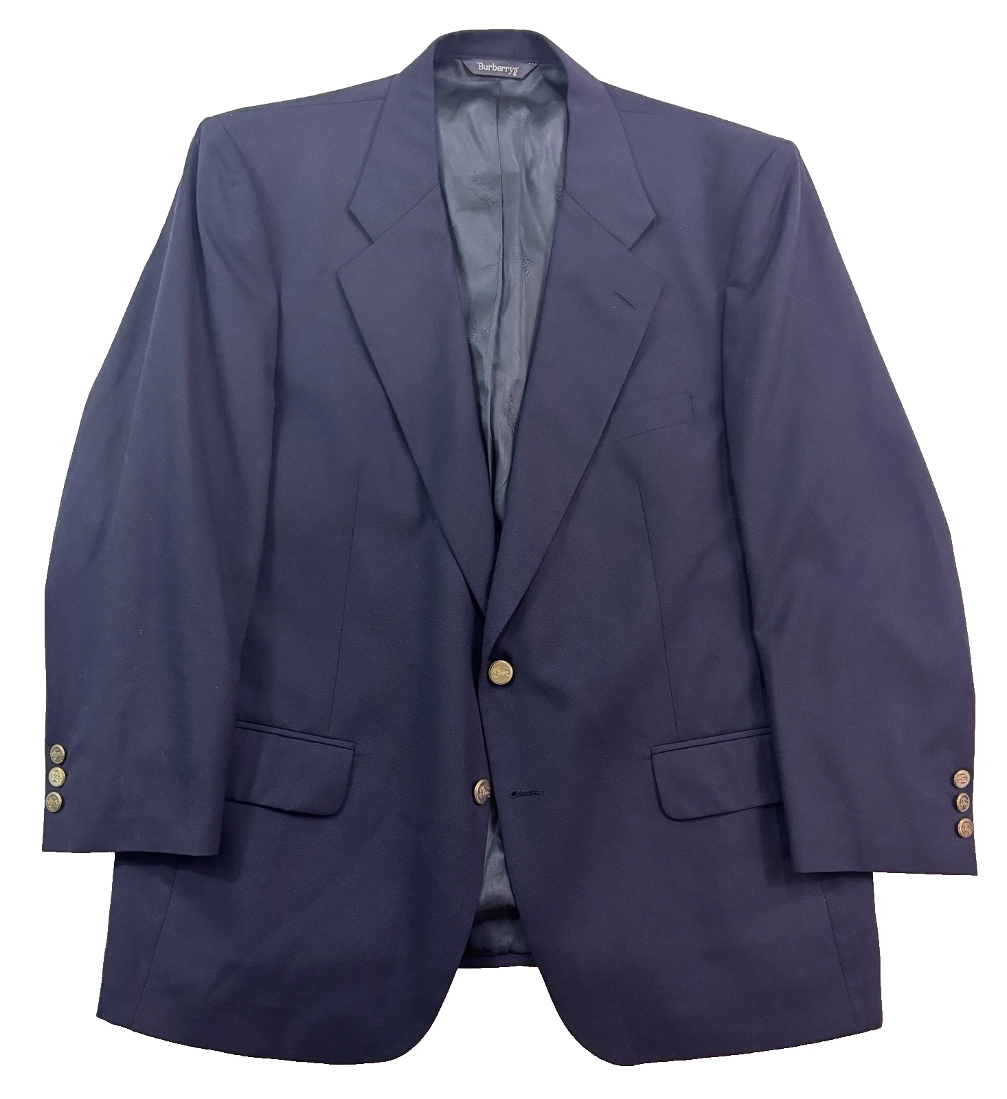 Giacca blazer Burberry 46S blu navy vintage tuta sportiva cappotto USA bottoni prorsum