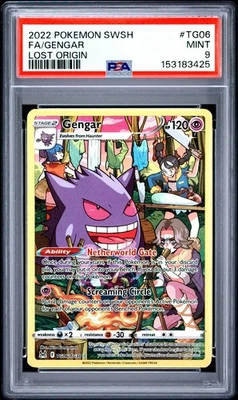 PSA 9 Gengar TG06/TG30 Lost Origin Full Art Holo Pokemon Card - Mint - Image 1 of 3