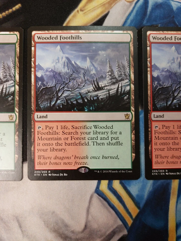 Wooded Foothills MTG Khans of Tarkir Rare Land Slightly to Moderately Played x4 - Image 3 of 4