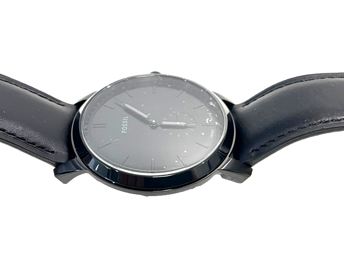 Fossil FS5447 The Minimalist 44mm Men's Leather Watch Black for