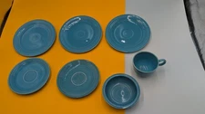 Fiestaware Lot 3-Salad Plates 7.25", 1-Cup and saucer, 1-extra saucer + 1-bowl