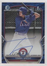 2023 Bowman Chrome Prospect Blue Lunar Crater Refractor Tommy Specht Auto 4k8