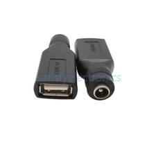 5PCS 5V USB Female Jack to Round Head Hole DC 5.5x2.1mm Female Jack DC Power