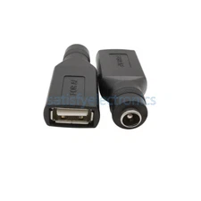 5PCS 5V USB Female Jack to Round Head Hole DC 5.5x2.1mm Female Jack DC Power