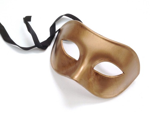 Black White mens masquerade eye mask for man boys simple classic costume fun - Picture 5 of 17