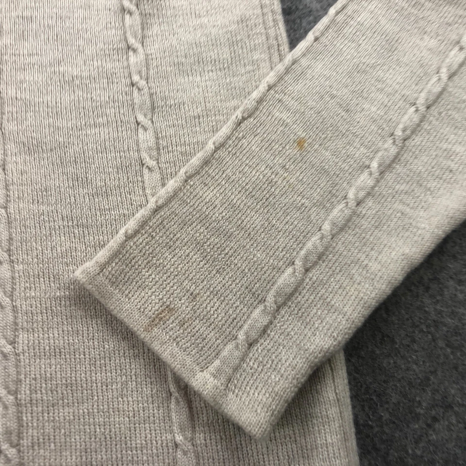 Suéter Cullen Mujer Grande Beige Tejido Cuello Simulado Pullover Lana * Foto 4 de 4