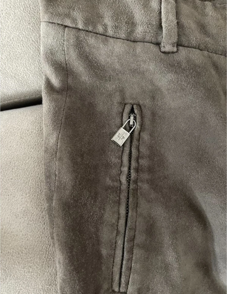 LORO PIANA WOMEN'S 100% LAMBSKIN LEATHER Brown FASHION PANTS SIZE: EU 38 - Image 4 of 4