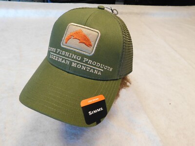 Simms Trout Icon Trucker Hat Riffle Green