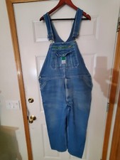 Liberty Overalls 42 X 30 Blue Denim Bibs Work Wear Carpenter Mens Light Wash