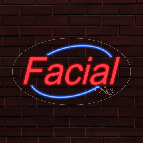 NEW "FACIAL" OVAL w/BORDER 28x16x1 INCH LED FLEX WINDOW/WALL INDOOR SIGN 34001 - Picture 1 of 1