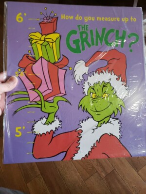 Grinch Childrens   Height Measuring Chart. 1ft  to 6ft. Great holiday  .  
