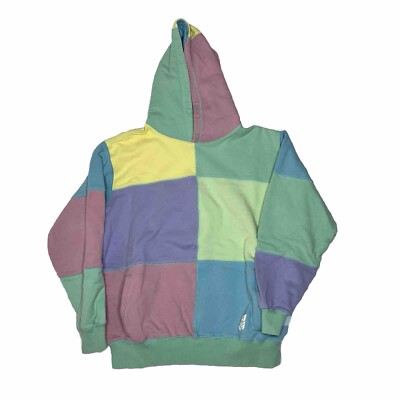 Teddy Fresh Hoodie Adult Medium Sunrise Mint Patchwork