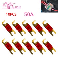 10PCS 50A AFS MIDI Mini Fuse Auto Stud Fuses For Boat Car Audio 50AMP