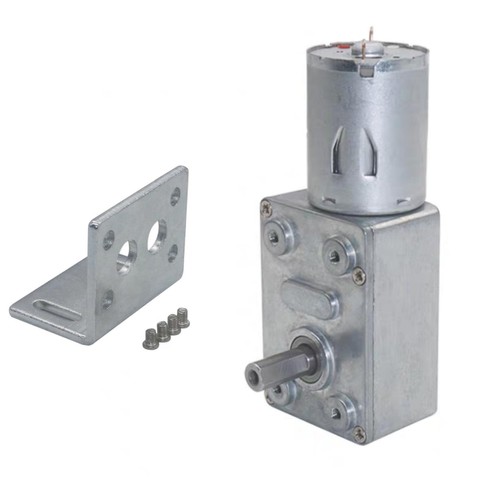 DC 12V 24V Turbo Worm Gear Motor With Encoder 5-1000RPM Low Speed Motor GW4058