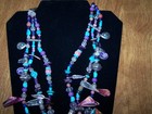 VINTAGE NAVAJO TURQ/ NATIVE AMERICAN 3 STRAND TREASURE NECKLACE-SIGNED — photo 6