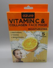 AZURE Korean Set of 5 Masks VITAMIN C  COLLAGEN Moisturizing Face Sheet Masks