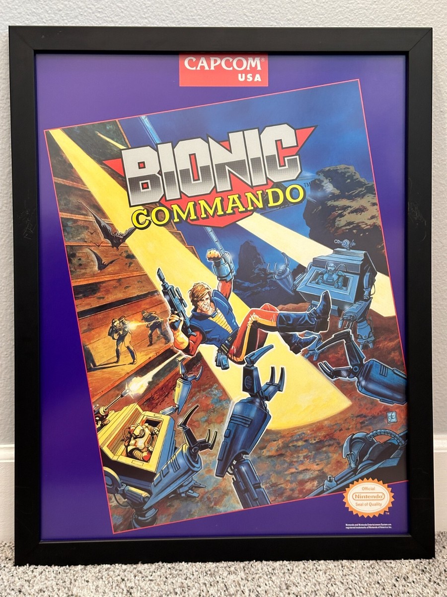 Bionic Commando Capcom Official Poster NES 1988 Rare Framed